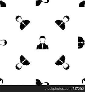 Businessman pattern repeat seamless in black color for any design. Vector geometric illustration. Businessman pattern seamless black