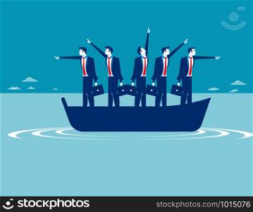 Businessman people pointing in different directions. Concept business vector.. Businessman people pointing in different directions. Concept business vector.