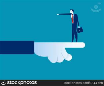 Businessman pointing direction different. Concept business vector illustration.