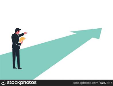 Businessman Pointing Forward Advanced Business Vision