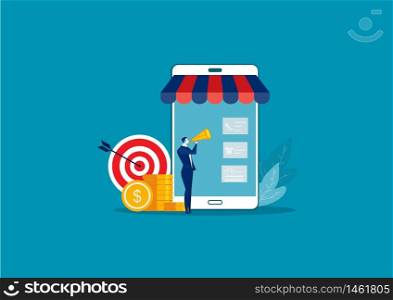 businessman promote with Referral marketing concept vector