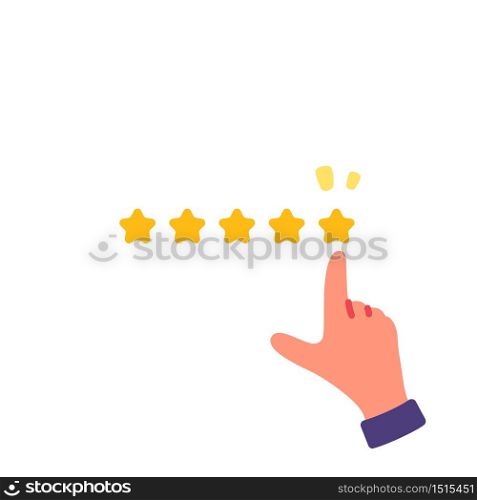 Businessman rating the stars feedback illustration