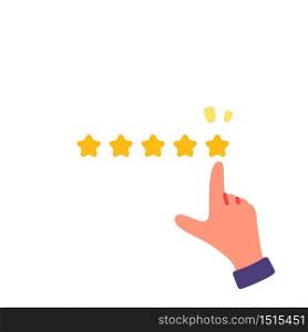 Businessman rating the stars feedback illustration