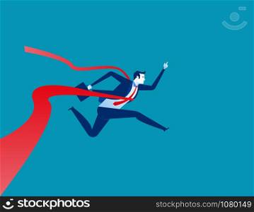 Businessman reaching the finish line. Concept business vector illustration.