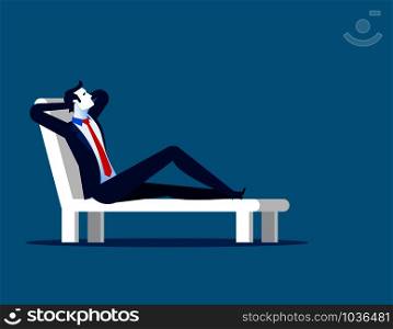 Businessman relaxing on chair. Concept business vector illustration.