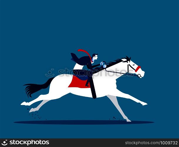 Businessman ride a horse. Concept business vector illustration.