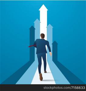 businessman running to succeed in a career vector illustration