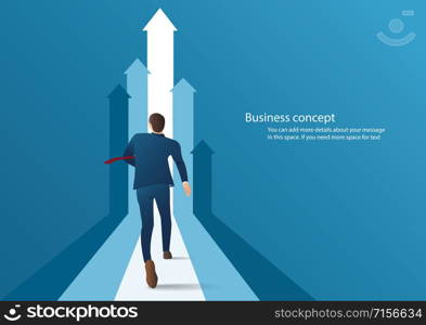 businessman running to succeed in a career vector illustration