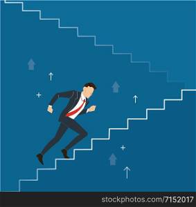 businessman running to success vector illustration
