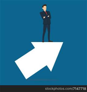 businessman running to target archery. business concept vector