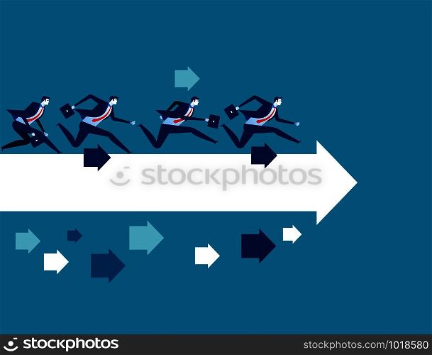 Businessman running toward. Concept business vector illustration.