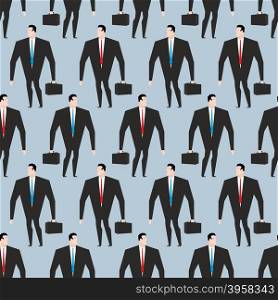 Businessman seamless pattern. Manager in suit and with briefcase texture. Background of people. Mob office people&#xA;
