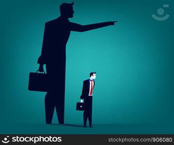 Businessman shadow pointing with him. Concept business illustration. Vector flat