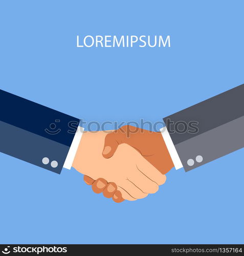 Businessman shaking hands successful agreement. flat design concept. business partnership. vector illustration.