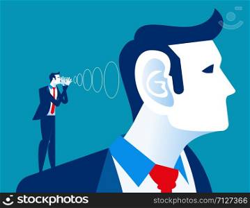 Businessman shout to the manager. Concept business vector illustration.
