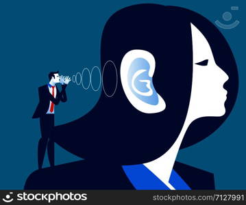 Businessman shout to the manager. Concept business vector illustration.