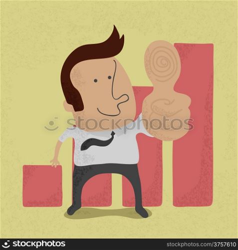 Businessman showing thumbs up , eps10 vector format