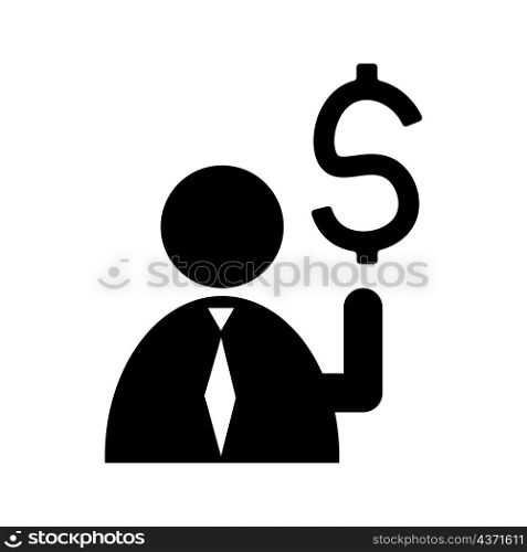 Businessman silhouette with dollar icon. Financial concept. Money payment. User profile. Vector illustration. Stock image. EPS 10.. Businessman silhouette with dollar icon. Financial concept. Money payment. User profile. Vector illustration. Stock image.