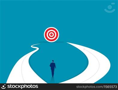 businessman standing for Choose a way. Business success concept. Vector illustration.