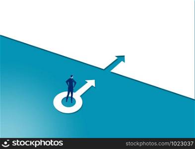 businessman standing forword to arrow sucess concept vector