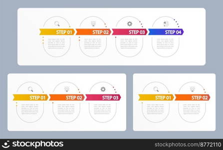 Businessman success infographic chart design template set. Editable infochart with icons. Instructional graphics with options, steps sequence. Visual data presentation. Merriweather Sans font used. Businessman success infographic chart design template set