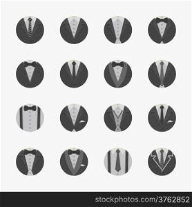 Businessman Suit Icons with White Background , eps10 vector format