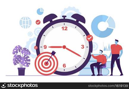 Businessman Talking Time Management Business Strategy Illustration