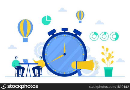 Businessman Talking Time Management Business Strategy Illustration