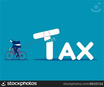 Businessman tax cutter. Concept tax business vector illustration, Broken, Corporate business