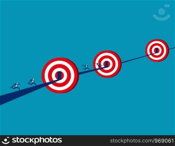 Businessman team to target success and growth for business. Concept business success illustration. Vector business character and abstract.. Businessman team to target success and growth for business. Concept business success illustration. Vector business character and abstract.