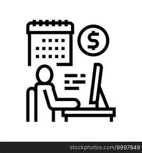 businessman trading online line icon vector. businessman trading online sign. isolated contour symbol black illustration. businessman trading online line icon vector illustration
