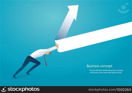 businessman try to lift the arrow up business concept vector illustration
