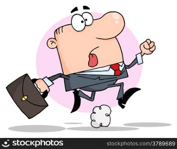 Businessman Wearing A Business Suit And Carrying A Briefcase To Work