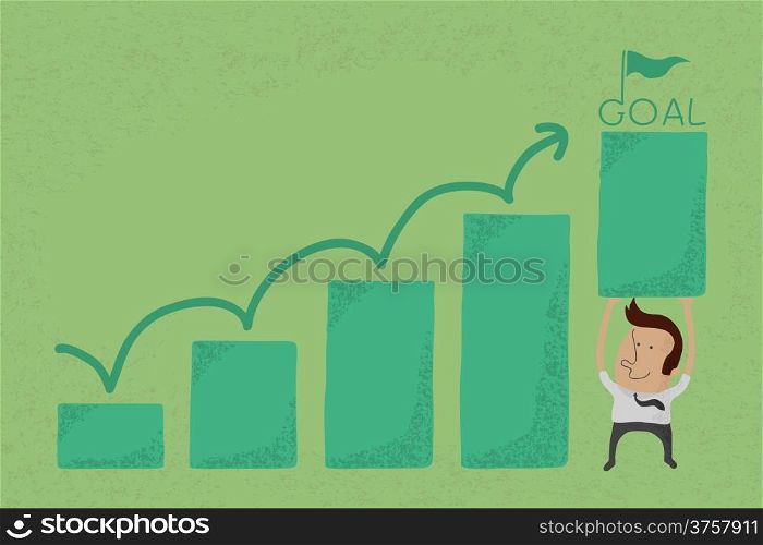 Businessman with business growing graph , eps10 vector format