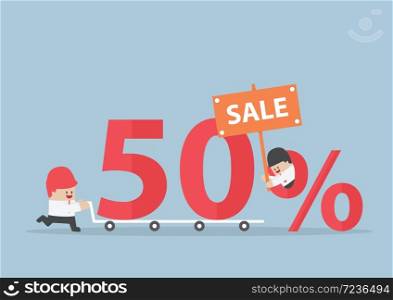 Businessman with discount marketing promotion sales, VECTOR, EPS10