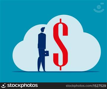 Businessman with dollar sign. Concept business vector, Currency, Finance and economy.