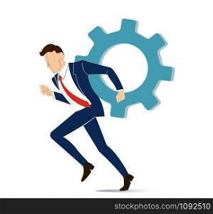 businessman with gear to success concept vector
