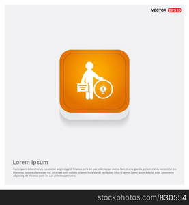 Businessman with idea icon Orange Abstract Web Button - Free vector icon