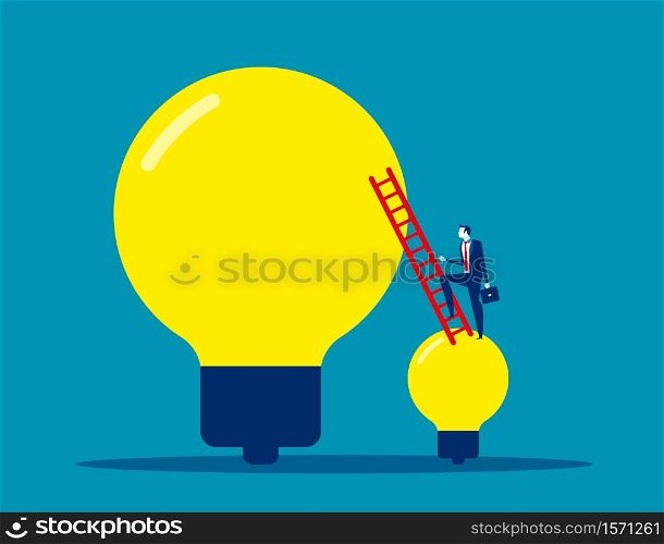 Businessman with progressive ideas. Concept business vector illustration, Growth, Investor, Climbing.