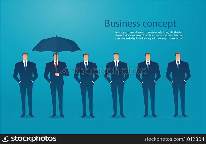 businessman with umbrella protection concept background vector illustration eps10