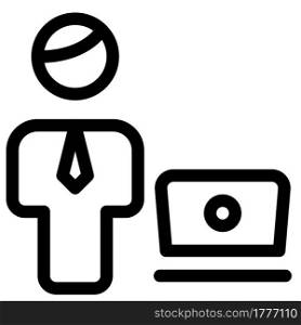 businessman working online on a laptop computer