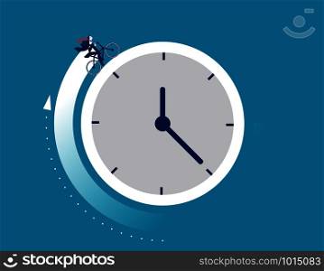 Businessman working time. Vector business.