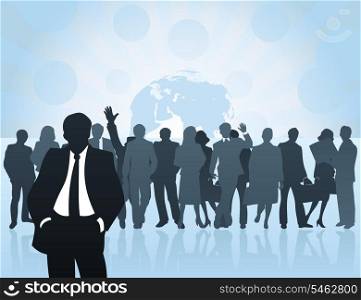 businessman5. Meeting of businessmen of all world. A vector illustration