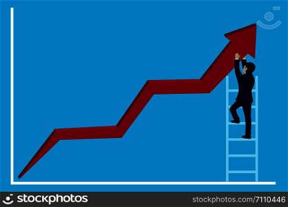 Businessmen change directions arrows red to goal to achieve success. graph. go to target growth. Modern ideas, creativity. Business Concept Vector Illustration
