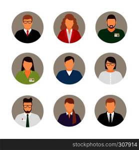 Businesspeople avatars. Males and females business profile pictures. Businesspeople avatars