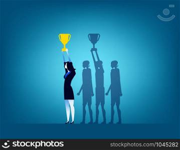 Businesswoman and success. Concept business vector illustration.