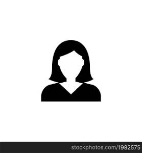 Businesswoman Character Avatar. Flat Vector Icon illustration. Simple black symbol on white background. Businesswoman Character Avatar sign design template for web and mobile UI element. Businesswoman Character Avatar Flat Vector Icon