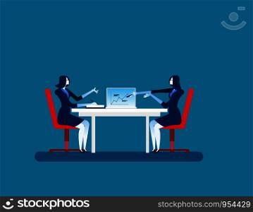 Businesswoman colleagues discuss future plans. Concept business character cartoon illustration. Vector office business flat