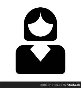 businesswoman, icon on isolated background