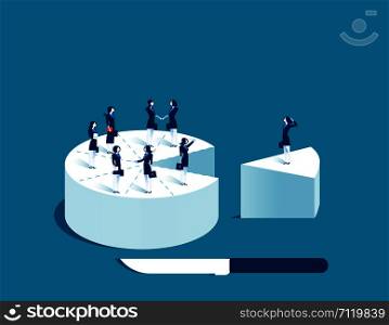 Businesswoman people standing on cake. Concept business illustration. Vector